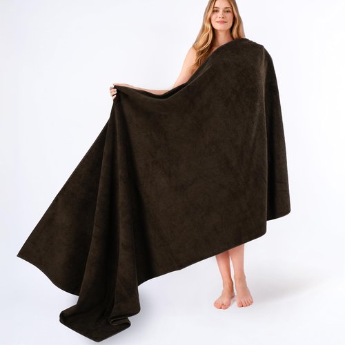 American Soft Linen 100% Cotton 600 GSM Turkish 40x80 Oversized Bath Towel Sheet, Extra Large Adult Towels for Bathroom, Brown Bath Sheet