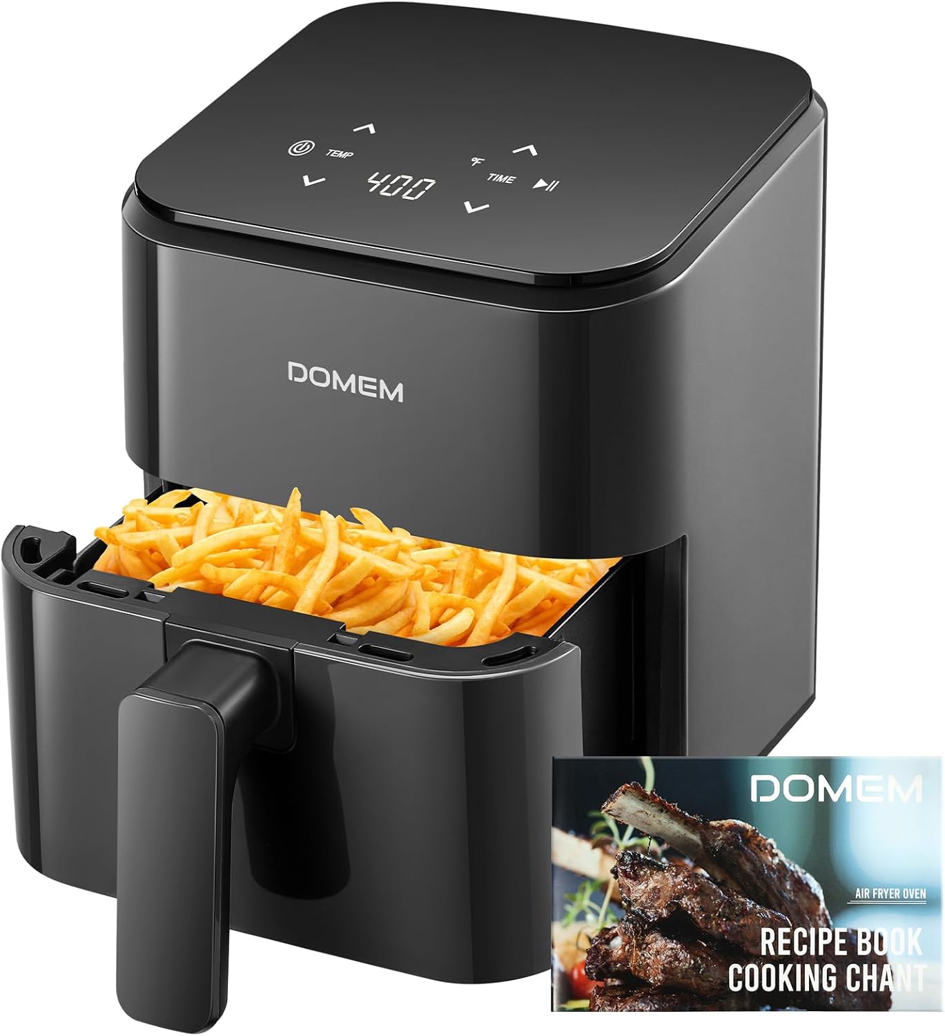 Skiennix 3 Qt Compact Air Fryer - User-Friendly Touchscreen, Non-Stick Basket & Rack, Low-Oil Cooking