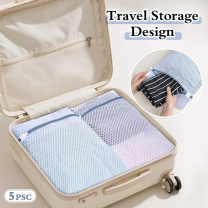 Durable Mesh Laundry Bags - 5-Pack Delicates Protector for Lingerie & Baby Clothes | 12x16 Inch