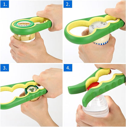 Otstar Jar Opener | Easy Grip Bottle Opener with Silicone Gripper for Seniors & Arthritis - Green