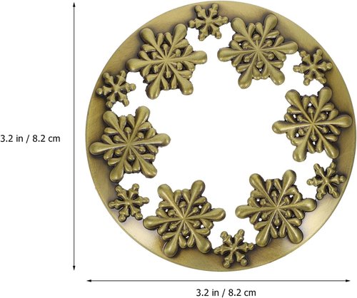 Healeved Christmas Candle Topper - Golden Metal Snowflake Aromatherapy Cover for Even Burning