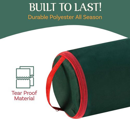 Elf Stor Wrapping Paper Storage Bag - 40-Inch Gift Wrap Organizer | Holds Up to 25 Rolls - Green