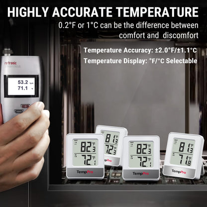 TempPro 500FT Indoor Outdoor Thermometer Wireless, Outdoor Thermometers for Patio with Temperature Sensor, Room Thermometer for House Home Reptile Baby Room Temperature Monitor (Previously ThermoPro)