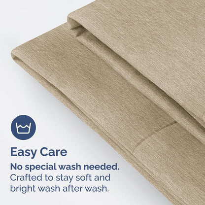 Skiennix Body Pillowcases Set of 2 | Soft 20x54 Long Pillow Covers for Side Sleepers - Wrinkle-Free, Machine Washable in Heathered Beige