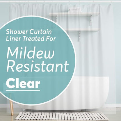 BigFoot Clear Shower Curtain Liner - Odorless 72x72 Washable PEVA Waterproof with Magnets | Rust-Proof Bathroom Essential