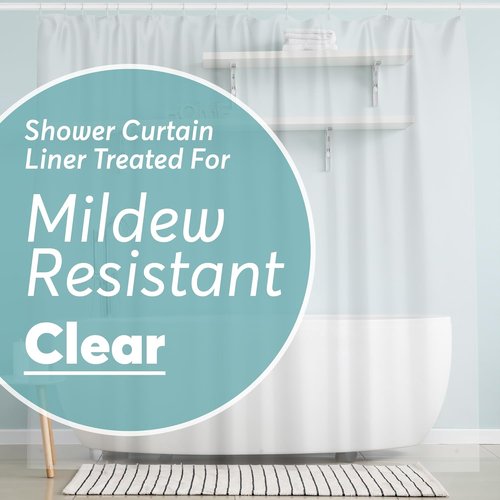 BigFoot Clear Shower Curtain Liner - Odorless 72x72 Washable PEVA Waterproof with Magnets | Rust-Proof Bathroom Essential