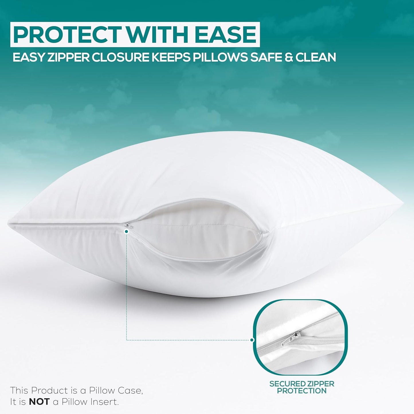 Utopia Bedding Waterproof Pillow Protectors - Bed Bug & Dust Mite Proof | Queen Size (Set of 4) - White