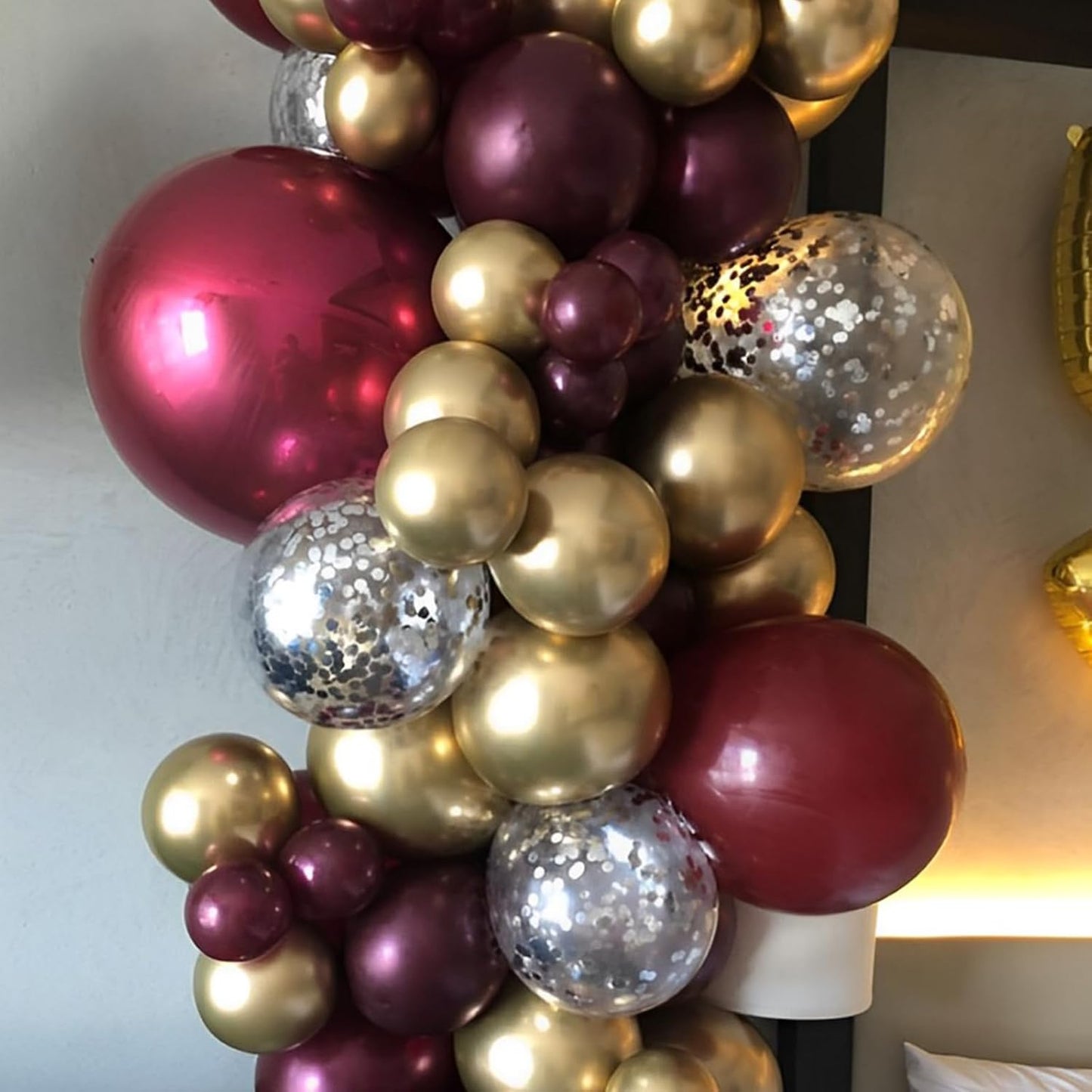 Voircoloria 110pcs Burgundy Balloons - 12 Inch Maroon Latex for Weddings, Birthdays & Celebrations