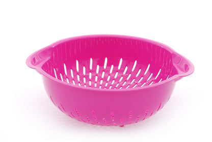 Mintra Home Mixing Bowl w/Colander (Large 4.5L, Purple) - For Washing & Draining Fruits And Vegetables - Heavy Duty Plastic for Baking, Cooking Supplies - Dishwasher Safe