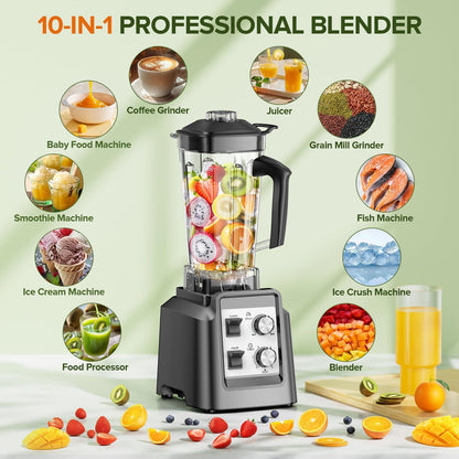 Skiennix Blender - 68Oz Pitcher & 20Oz Grinder - 28000 RPM Smoothie Maker for Ice & Frozen Fruits