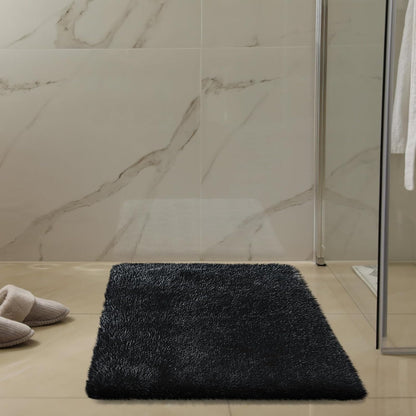 Skiennix Fluffy Area Rug - Soft Shag Non-Shedding Plush Carpet for Bedroom | Black 2x3 ft