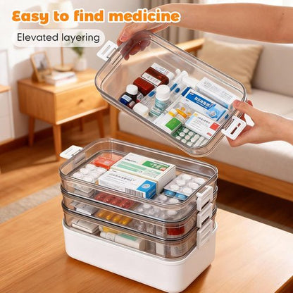 5-Tier Medicine Organizer by [Brand Name] - Portable Medical Cabinet with Handle | 12 x 7 x 12.2 Inch