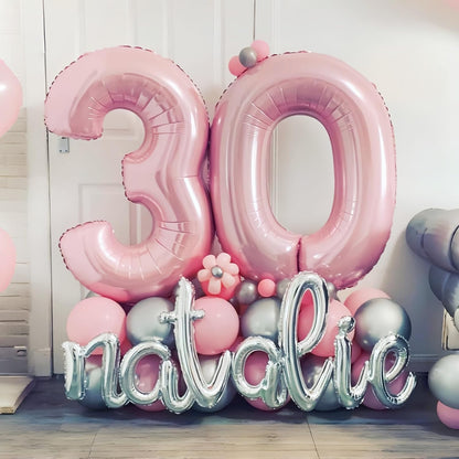 Pastel Pink Number 0 Balloon - Large Foil 40" Helium Balloon for Girls' Birthday & Graduation Celebrations
