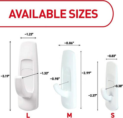 Command Large Utility Hooks - 14 Hooks & 24 Strips for Damage-Free Organization