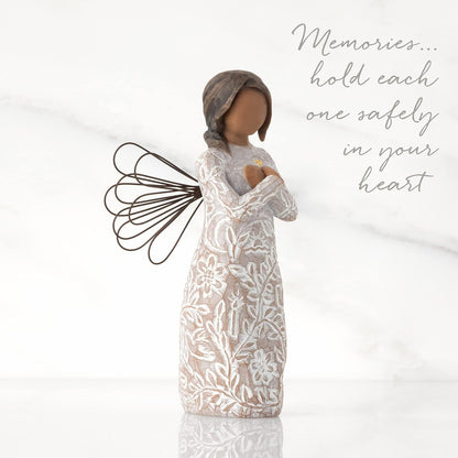 Willow Tree Remembrance Angel - Darker Skin Tone, Hand-Painted Figure for Sympathy & Support