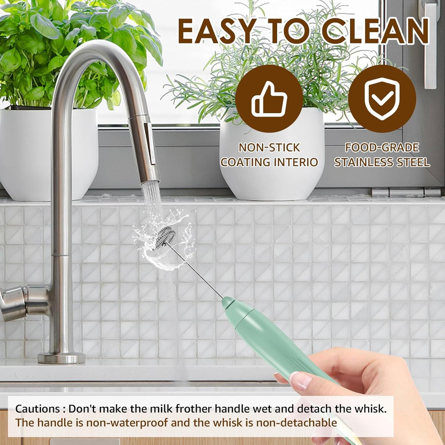 Skiennix Handheld Milk Frother - Rechargeable Electric Foam Maker for Lattes & Cappuccinos