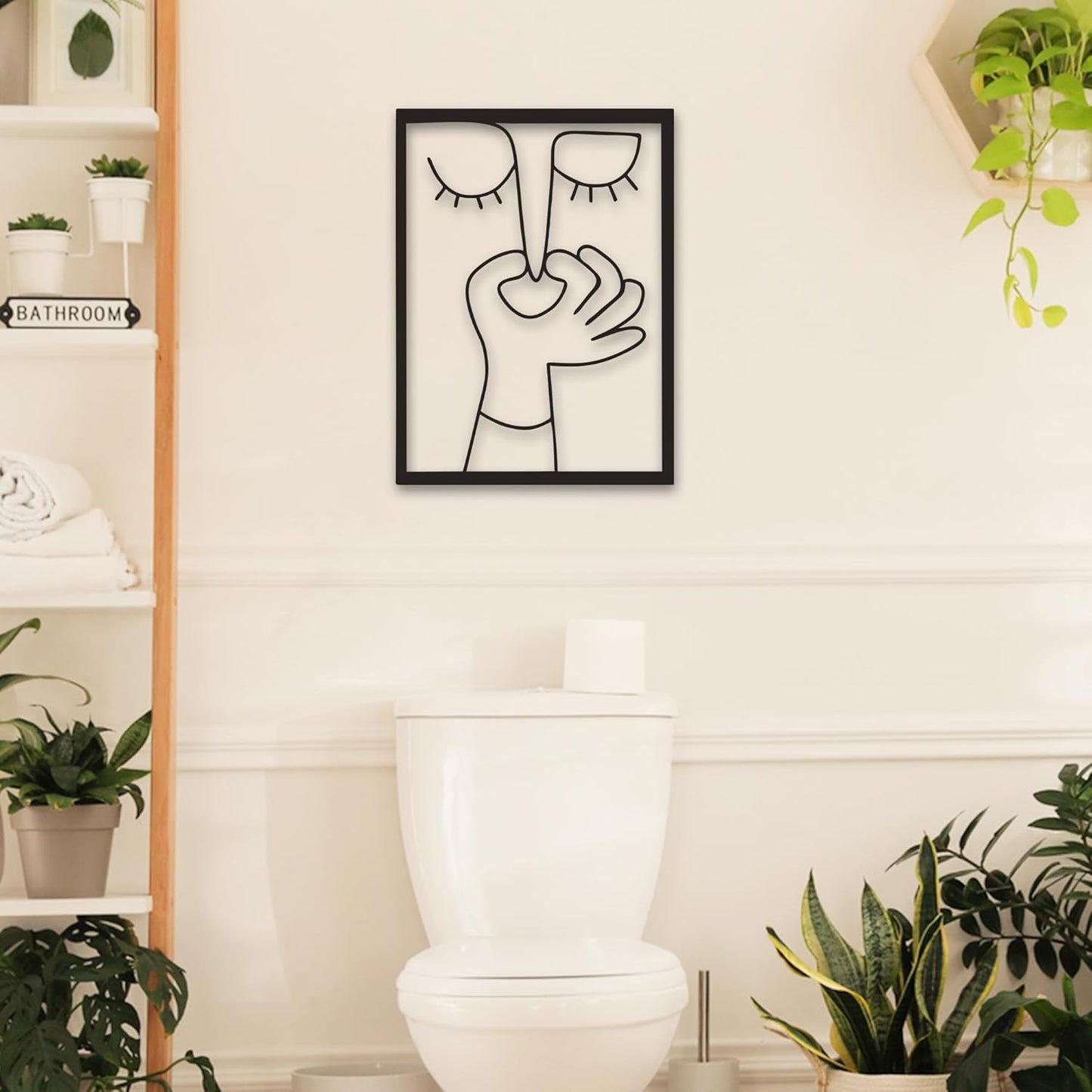 Xedatric Bathroom Wall Art - Funny Metal Decor for Restroom | Rust-Resistant, 13.8x10.2 Inch