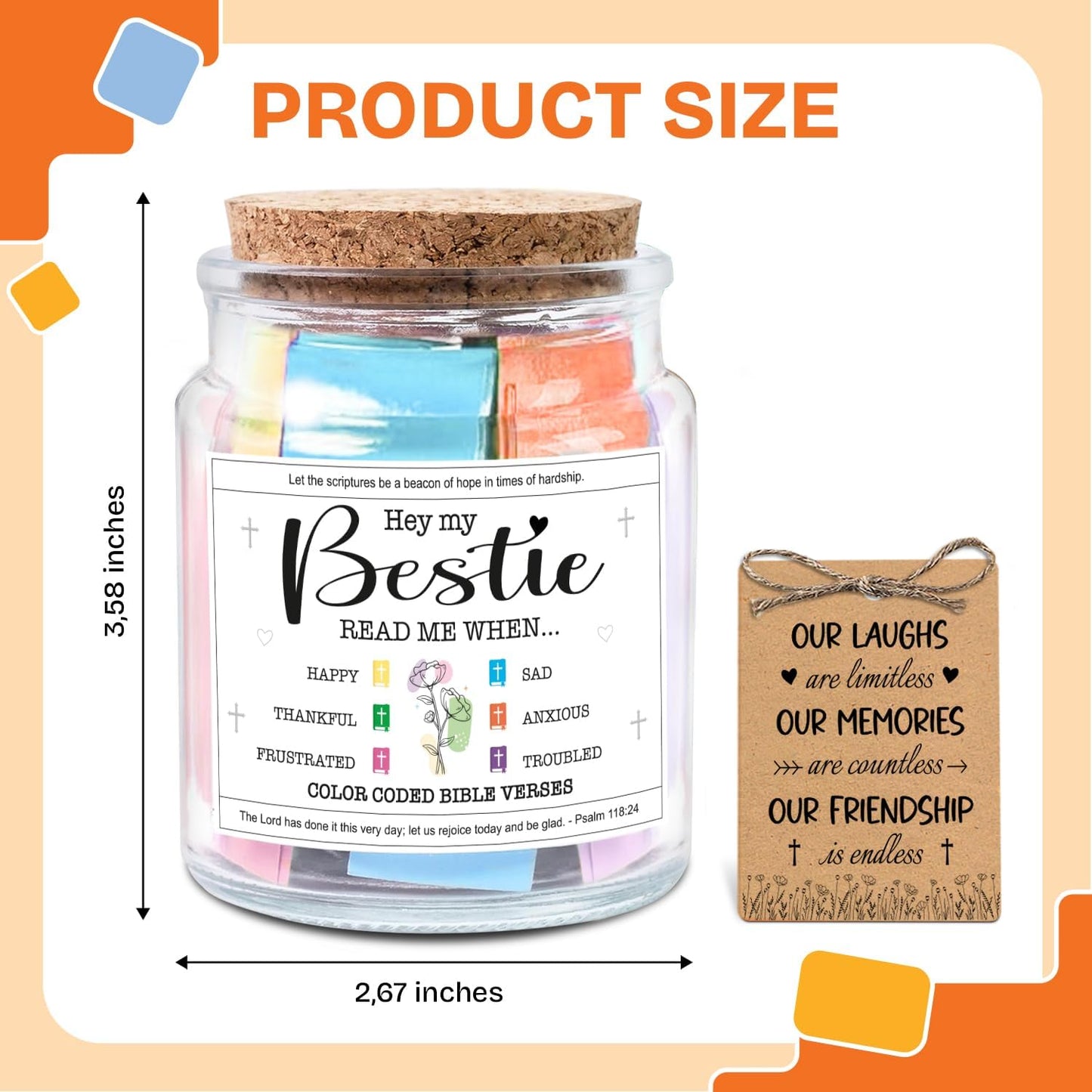 NewEleven Easter Gifts for Best Friends | Inspirational Birthday Present for Her or Him - Bible Verse Jar