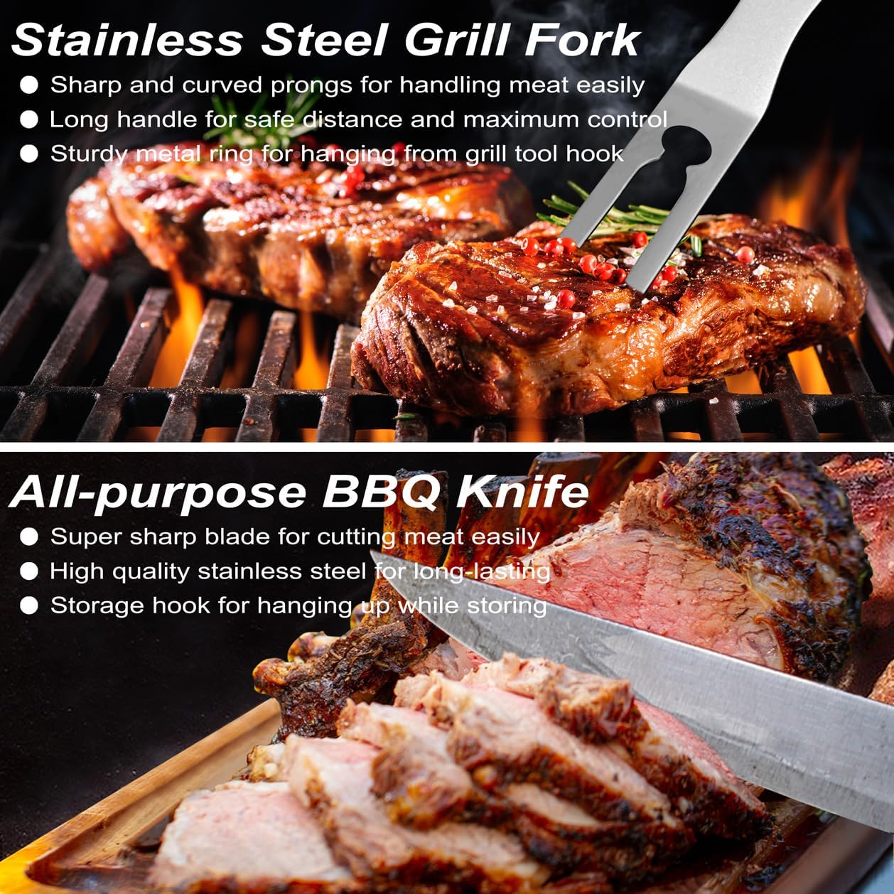 POLIGO 29 PCS BBQ Grill Accessories Set - Stainless Steel Tools with Storage Bag | Perfect Grilling Gifts for Men