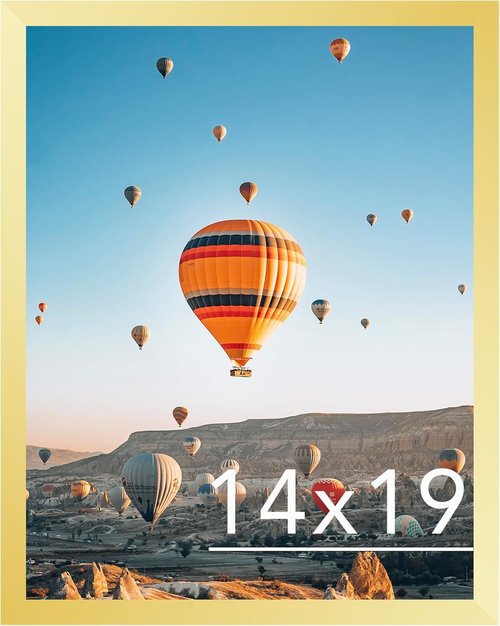 JCJMY 14x19 Gold Picture Frame - Versatile Wall Hanging for Horizontal & Vertical Photos
