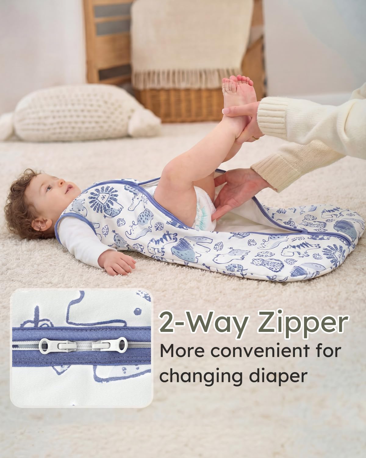 Yoofoss Baby Sleep Sack - 1.5 Tog Wearable Blanket for Infants 0-6 Months | 100% Organic Cotton, Warm & Comfy