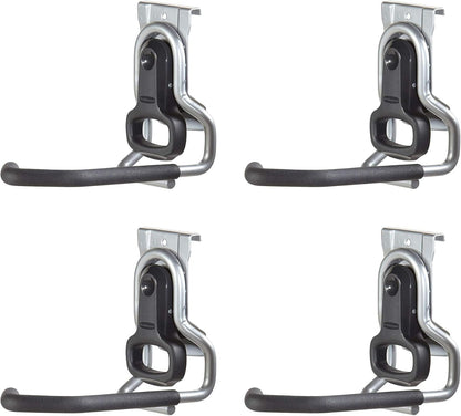 Rubbermaid Fasttrack Heavy-Duty Bicycle Storage Wall Hook - Vertical Bike Rack for Bikes Up to 50 lbs (4 Pack)