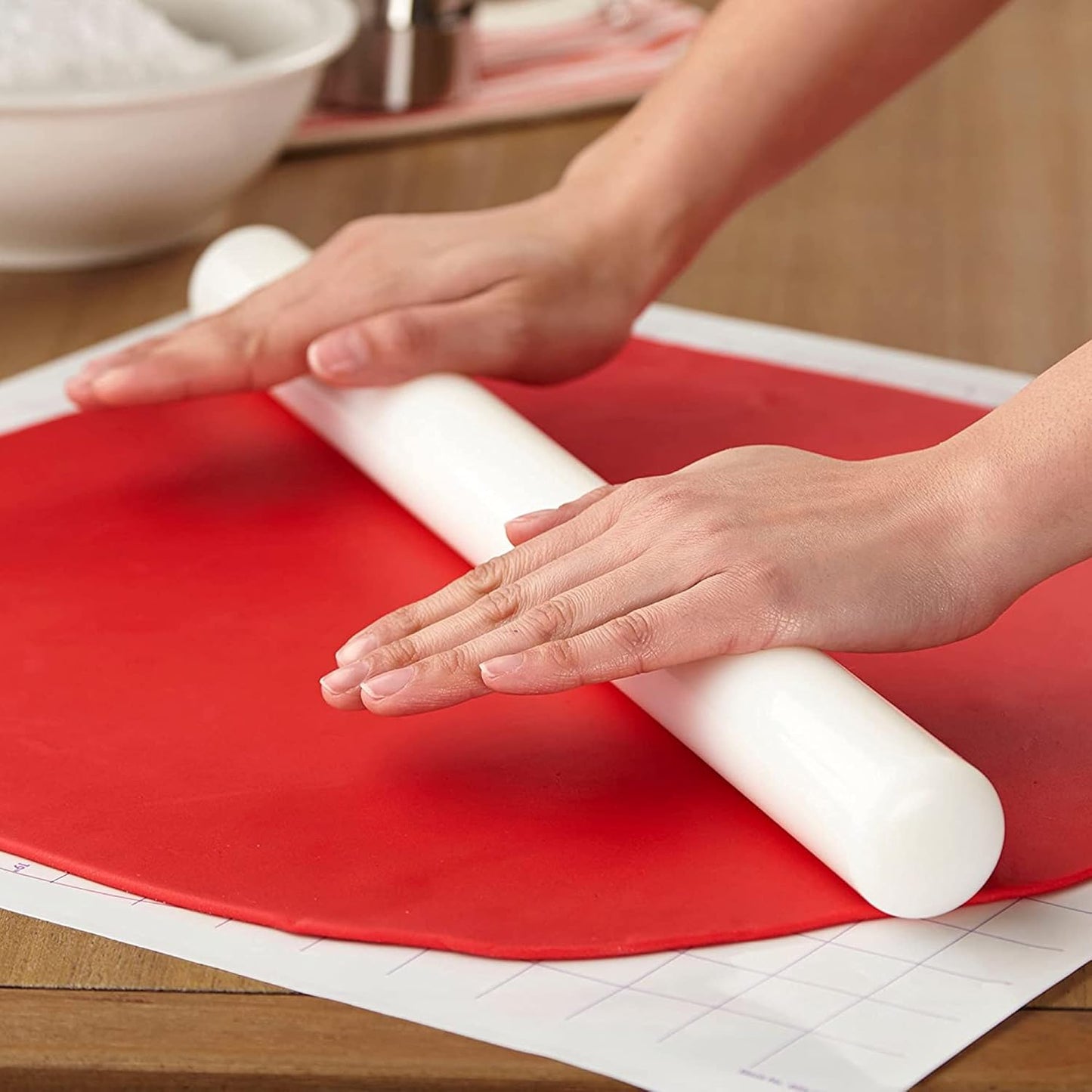 Wilton Large Fondant Rolling Pin - Ideal Fondant Roller with Guide Rings for Tiered Cakes, 20-Inch