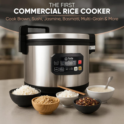 Skiennix Commercial Rice Cooker - 64 Cup Capacity for Perfect Brown & Sushi Rice - Non-Stick Pot & Hinged Lid