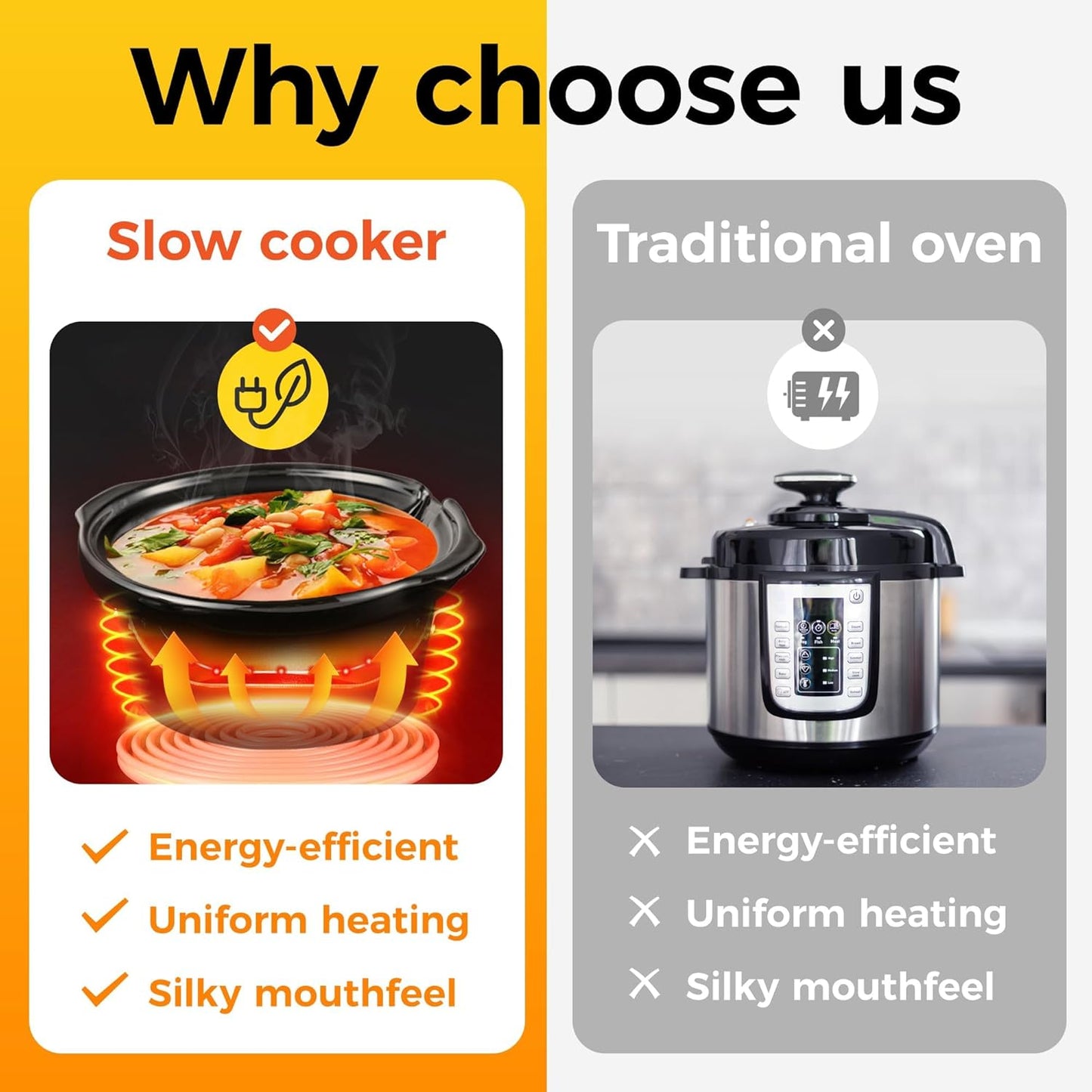 Sunvivi Double Slow Cooker - Dual Pot Mini Crock Buffet Server with Adjustable Temp | 2 x 1.25 Quarts Black