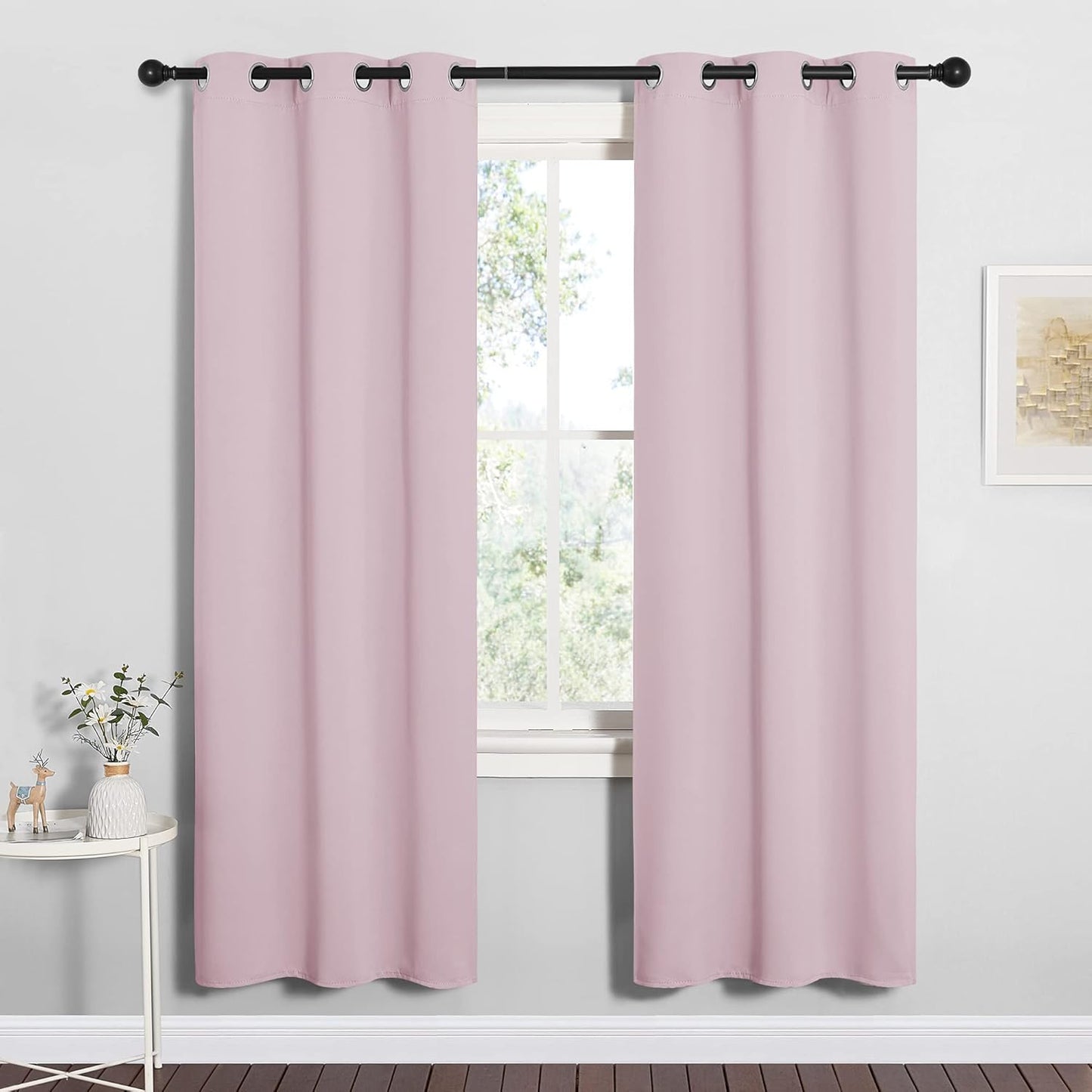 NICETOWN Baby Pink Blackout Curtains - Thermal Insulated Drapes for Bedroom | 78 Inches Long, 2 Panels, 42 Inches Wide