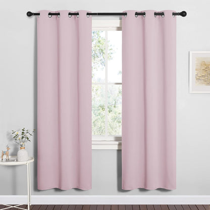 NICETOWN Baby Pink Blackout Curtains - Thermal Insulated Drapes for Bedroom | 78 Inches Long, 2 Panels, 42 Inches Wide