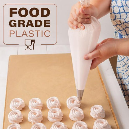 LotFancy Piping Bags - Extra Thick 18 Inch Disposable Pastry Bags with 5 Clips | Pack of 100 for Cake Decorating