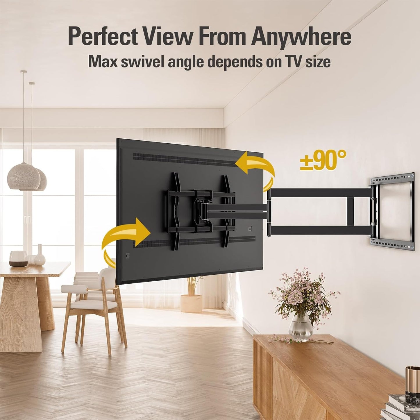 Mounting Dream TV Wall Mount - Full Motion Arm for 42-94 Inch TVs | 40'' Extension, Swivel & Tilt, Max VESA 800x400mm, Supports Up to 150lbs