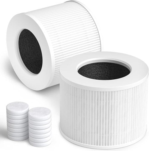 LEVOIT Core Mini Replacement Filter - 3-in-1 H13 True HEPA & Activated Carbon | 2 Filters & 14 Fragrance Sponges