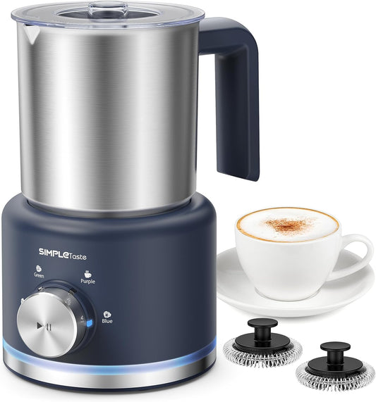 SIMPLETASTE Electric Milk Frother - 4 in 1 Automatic Steamer for Coffee & Lattes | 16.91oz Capacity