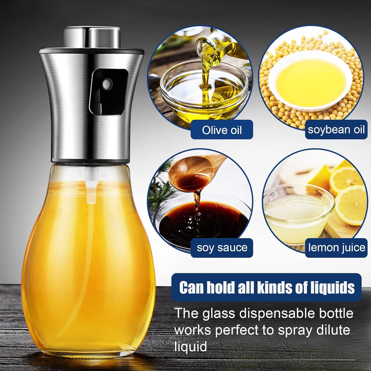 Skiennix Oil Sprayer - Fine Mist Cooking Dispenser - 200ML for Olive, Avocado & Canola Oil | Kitchen Essential