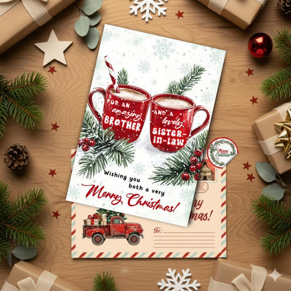 Regine Switzerland Christmas Card - Heartfelt Holiday Greeting for Brother & Sister-in-Law | Includes Envelope