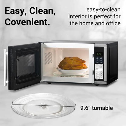 Countertop Microwave Oven - 0.7 Cu. Ft. 700 Watts with LED Lighting & Turntable | Compact Black Design for Apartments & Dorms