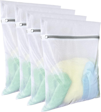 Skiennix Mesh Laundry Bags - 4 Pack Delicate Wash Bags for College & Dorm Storage | 16 x 20 Inches