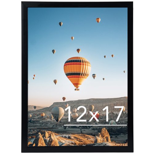 JCJMY 12x17 Picture Frame Black for Wall Hanging, Wall Mounting Horizontally or Vertically, 12 x 17 Wall Gallery Poster Photo Frame with Shatter Resistant Plexiglass, Black