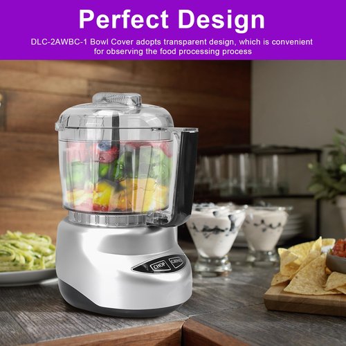 DLC-2AWBC-1 Replacement for Cuisinart Mini Prep Plus Food Processor Work Bowl Cover Parts, Fits All for Cuisinart DLC-2A 3 Cup Mini Prep Plus Food Processor Models, Only Use with Bowl DLC-2AWB-1