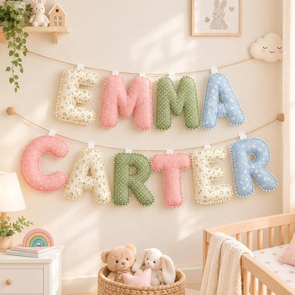 S1 Personalised Name Banner - Custom Fabric Nursery Name Sign