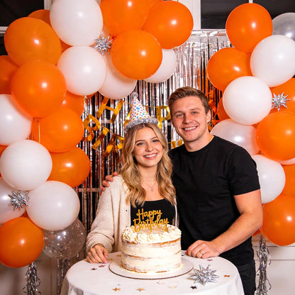 Orange Latex Balloons by [Brand Name] - 110pcs 12-Inch for Birthday Parties & Baby Showers