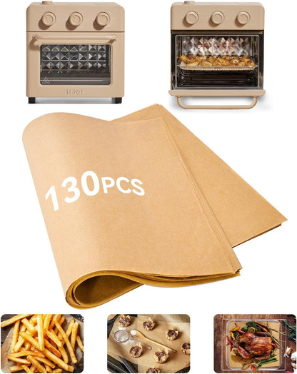 Regine Switzerland 130PCS Air Fryer Liners - Disposable Parchment Paper Sheets for 12.7 Quart Oven