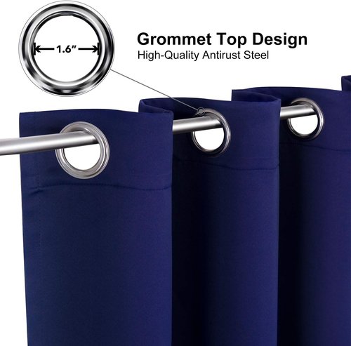 ChrisDowa Blackout Curtains - Thermal Insulated Room Darkening Panels | Navy Blue, 80 Inches Long (Set of 2)