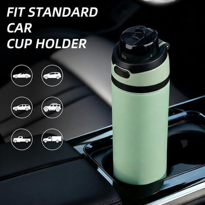 BJPKPK 17oz Insulated Water Bottle - BPA-Free Stainless Steel with Straw Lid & Carry Handle | Macaron Green