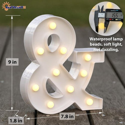HXWEIYE LED Marquee Letters - Light Up Alphabet & Number Sign for Parties | Warm White Decor