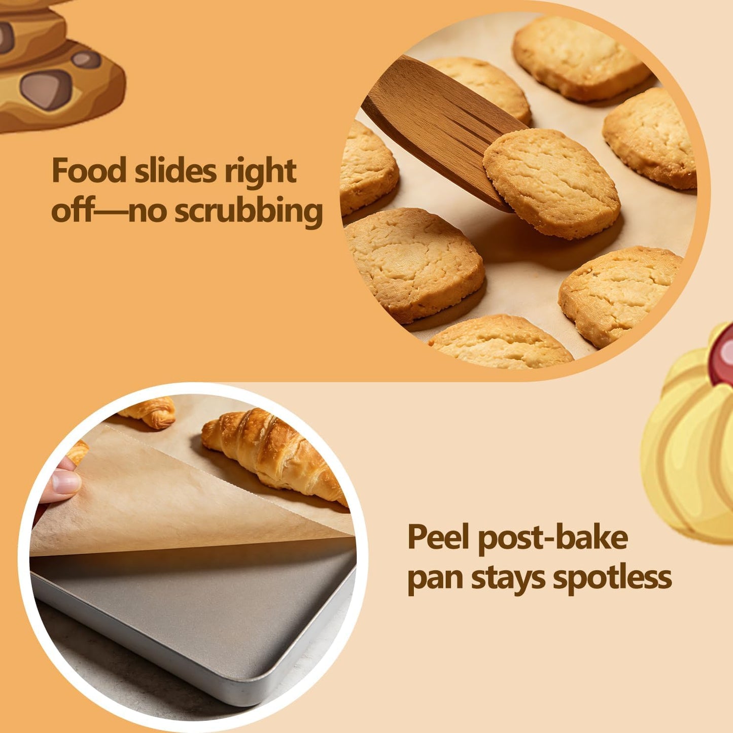 Skiennix Silicone Coated Parchment Paper Sheets - 400 Pcs Unbleached, Non-Stick for Baking & Cooking | 12x16 Inch