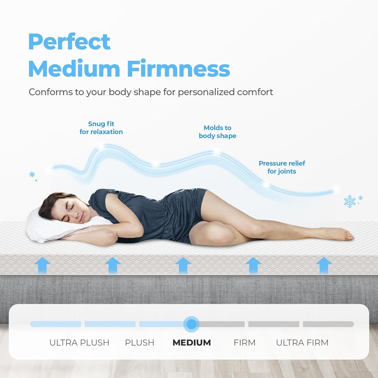 Neo Sleep King Cooling Gel Memory Foam Mattress - Medium Firm Pressure Relief | CertiPUR-US Certified, 10 Inch