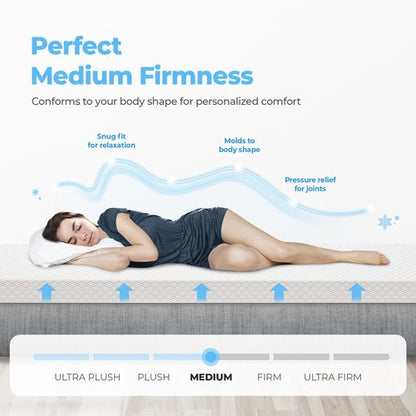 Neo Sleep 12 Inch Full Cooling Gel Memory Foam Mattress for Cool Sleep Medium Firm Pressure Relieving CertiPUR-US Certified Foam, Comfort & Supportive Mattress in a Box Fiberglass Free (Full, 12 in)